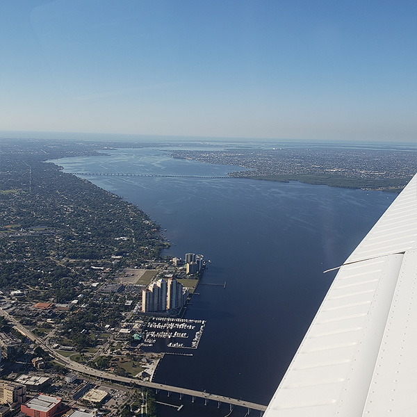 Cape Coral/Fort Myers Florida - Aerial View Caloosahatchee River 